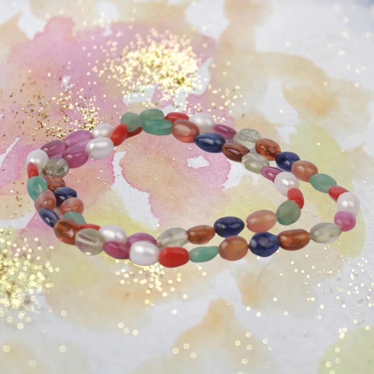 NAVRATAN SMOOTH  OVAL BEADS